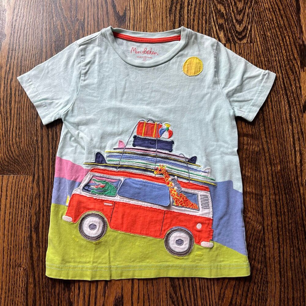 Mini Boden Camper Surfing Appliqué T-shirt (5-6Y)